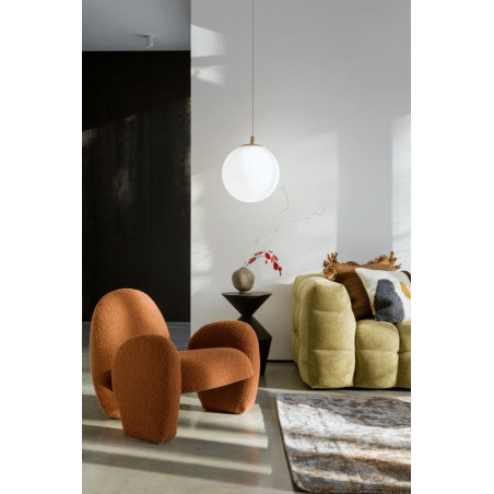 Lampa wisząca kula Alur Wood | Biały/Drewno | Kaspa