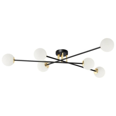 Lampa Astra Kaspa - 6 kulek, glamour, biały/czarny/złoty | Sklep z lampami