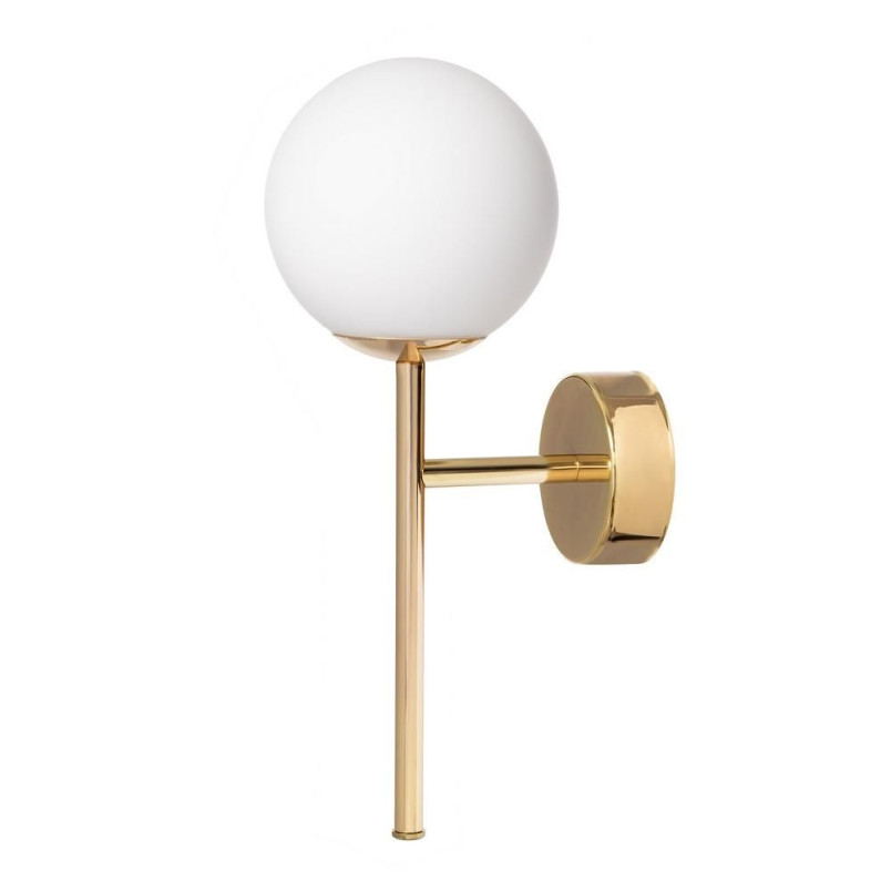 Kinkiet Astra Deco biały/złoty Kaspa | Lampa ścienna glamour