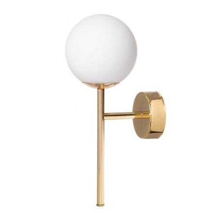 Kinkiet Astra Deco biały/złoty Kaspa | Lampa ścienna glamour