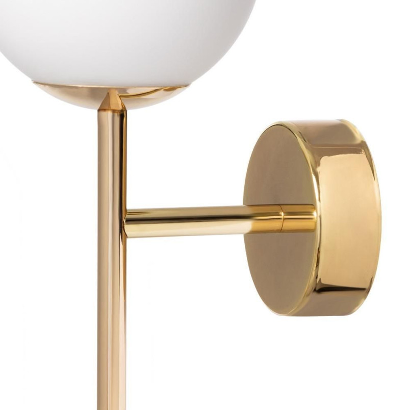 Kinkiet Astra Deco biały/złoty Kaspa | Lampa ścienna glamour