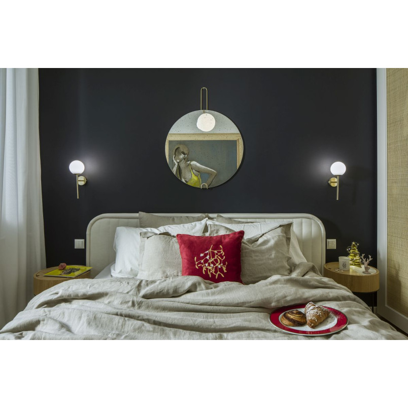 Kinkiet Astra Deco biały/złoty Kaspa | Lampa ścienna glamour