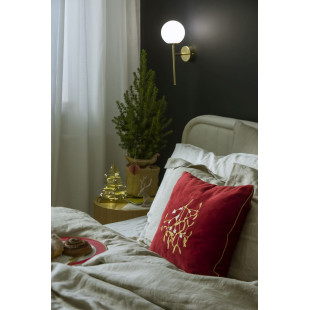 Kinkiet Astra Deco biały/złoty Kaspa | Lampa ścienna glamour