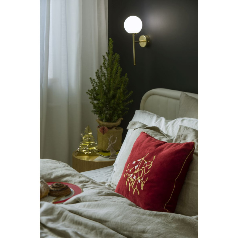 Kinkiet Astra Deco biały/złoty Kaspa | Lampa ścienna glamour