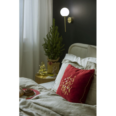 Kinkiet Astra Deco biały/złoty Kaspa | Lampa ścienna glamour