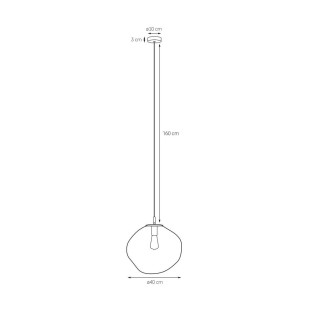 Lampa wisząca Avia Black Kaspa | Szkło, Design, 40cm