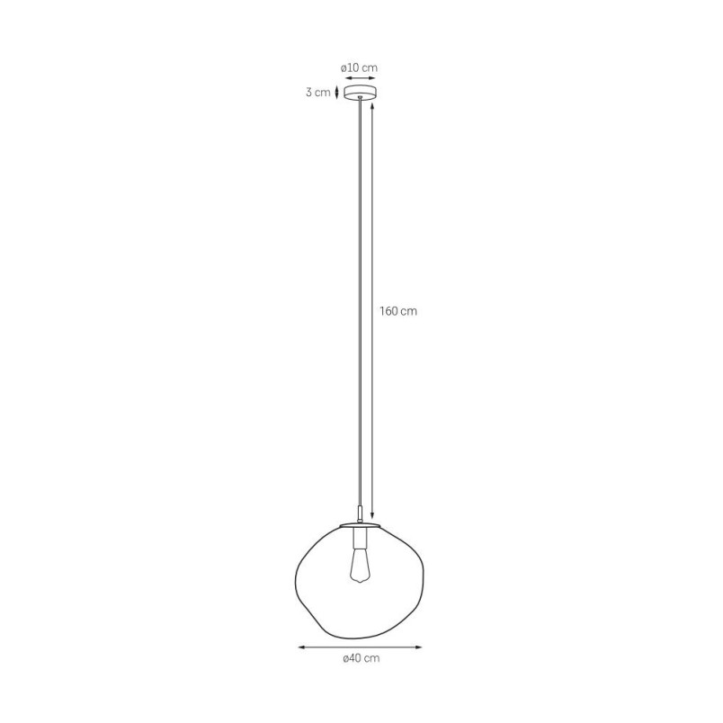 Lampa wisząca Avia Black Kaspa | Szkło, Design, 40cm