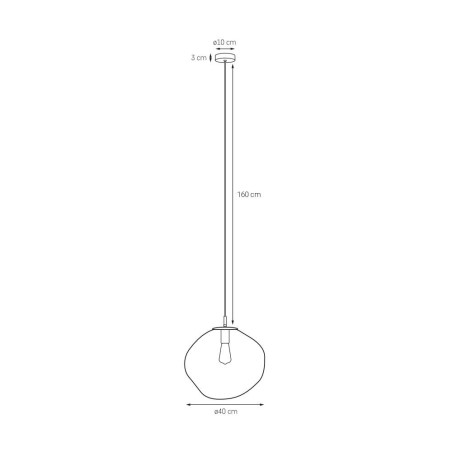 Lampa wisząca Avia Black Kaspa | Szkło, Design, 40cm