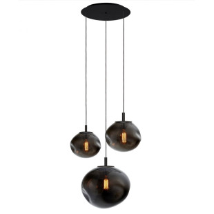 Lampa wisząca Avia Black Kaspa | Szklana, 3 punktowa, 45cm