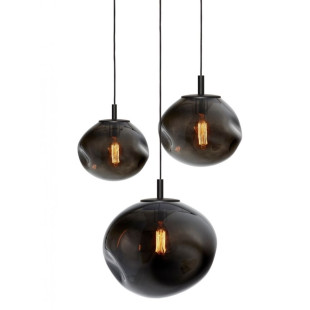 Lampa wisząca Avia Black Kaspa | Szklana, 3 punktowa, 45cm