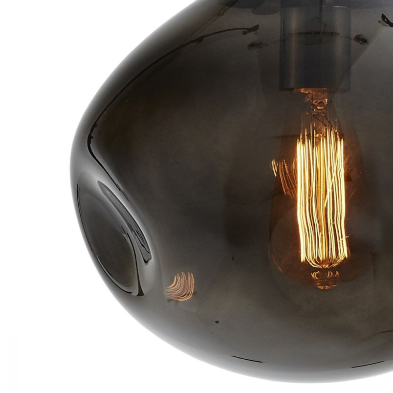 Lampa wisząca Avia Black Kaspa | Szklana, 3 punktowa, 45cm