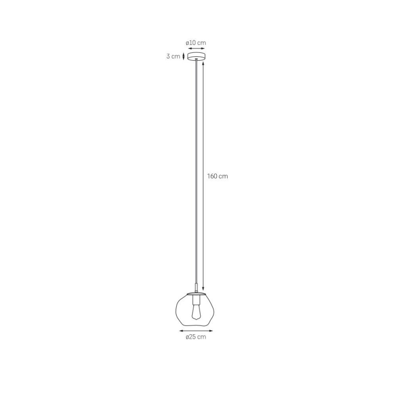 Lampa wisząca Avia Black Kaspa | Design, Szkło, 25cm