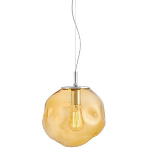 Lampa wisząca Avia Kaspa | Szklana, Pomarańczowa, Designerska