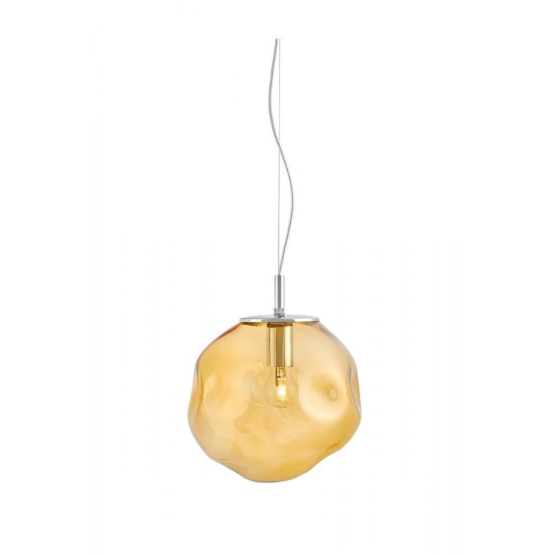 Lampa wisząca Avia Kaspa | Szklana, Pomarańczowa, Designerska