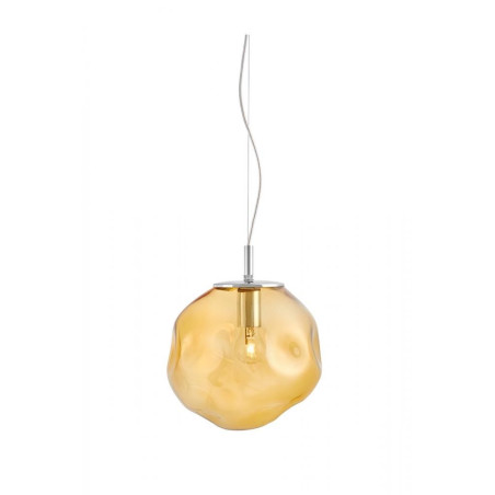 Lampa wisząca Avia Kaspa | Szklana, Pomarańczowa, Designerska