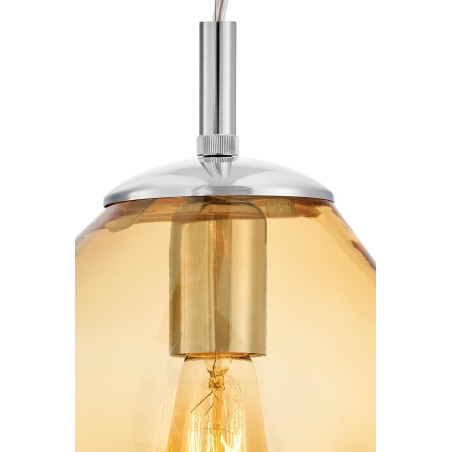 Lampa wisząca Avia Kaspa: Szklana, designerska, pomarańczowa - Kup online!
