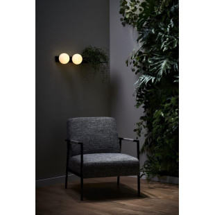 Kinkiet Botanica Deco: 2 szkła, półka, biały - Kaspa