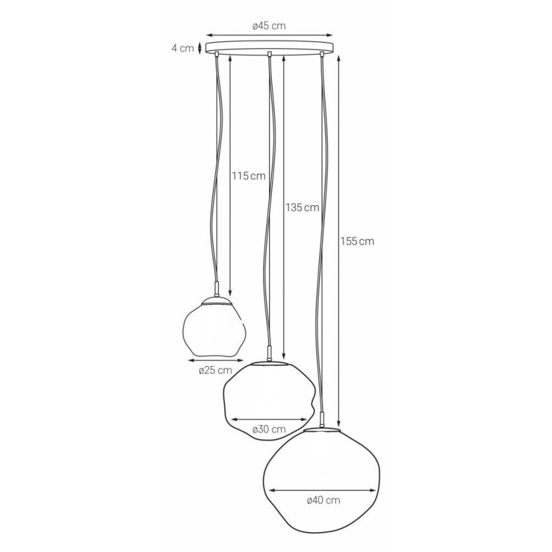 Lampa wisząca szklana Cloe | Kaspa - Designerski styl