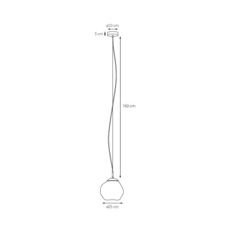 Lampa wisząca Cloe Kaspa | Szklana, Designerska, Biały/Czarny