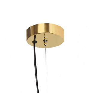 Lampa wisząca Cloe - designerski szklany klosz biały/złoty | Kaspa