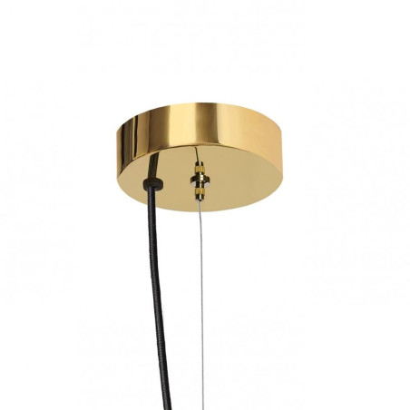 Lampa wisząca Cloe - designerski szklany klosz biały/złoty | Kaspa