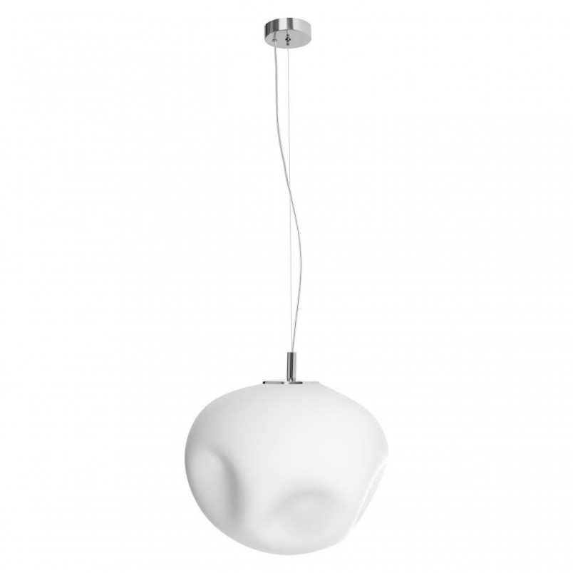 Lampa wisząca szklana Cloe 40cm biały/chrom Kaspa | Kup online
