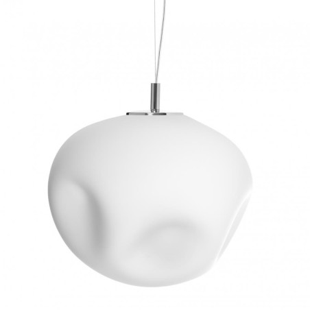 Lampa wisząca szklana Cloe 40cm biały/chrom Kaspa | Kup online