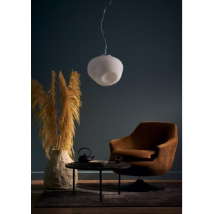 Lampa wisząca szklana Cloe 40cm biały/chrom Kaspa | Kup online