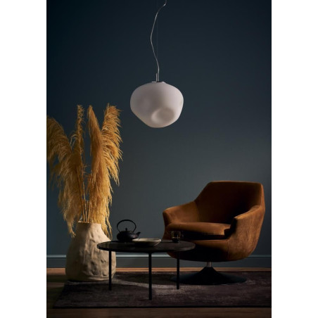Lampa wisząca szklana Cloe 40cm biały/chrom Kaspa | Kup online