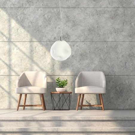 Lampa wisząca szklana Cloe 40cm biały/chrom Kaspa | Kup online