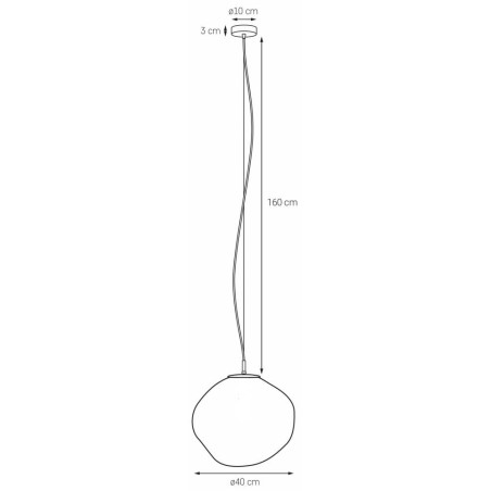 Lampa wisząca szklana Cloe 40cm biały/chrom Kaspa | Kup online