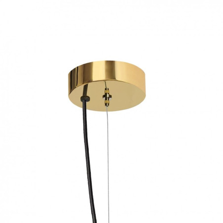 Lampa wisząca Cloe - szklana, designerska, biało-złota | Kaspa