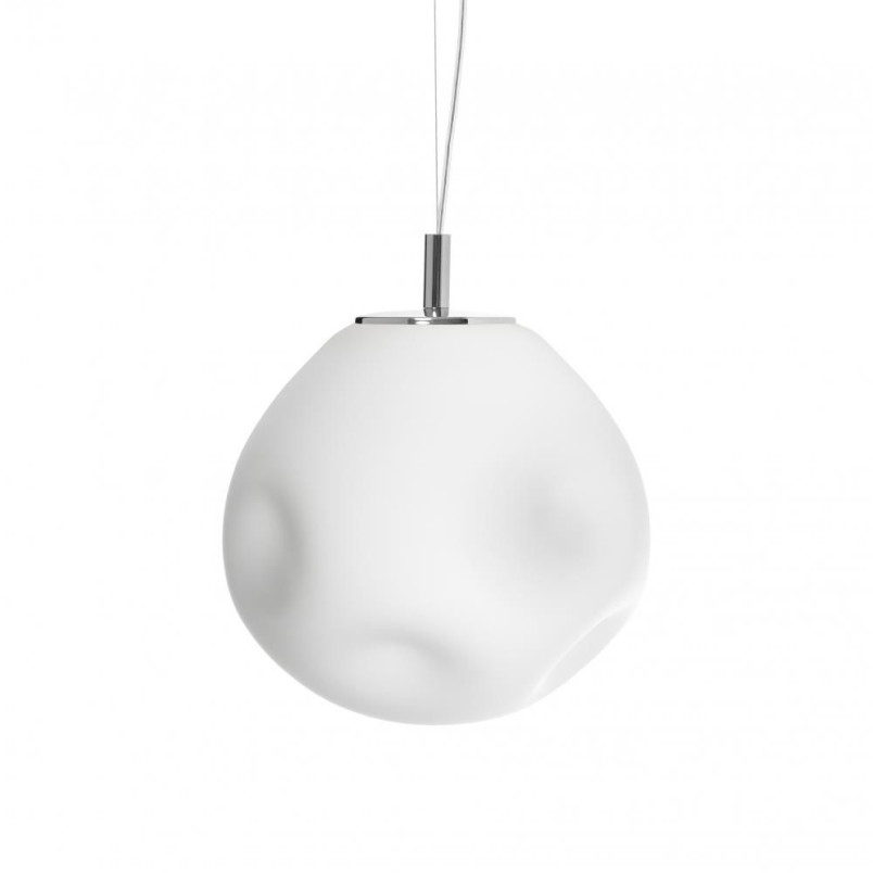 Lampa wisząca szklana Cloe biało-chromowa | Kaspa - Design i jakość