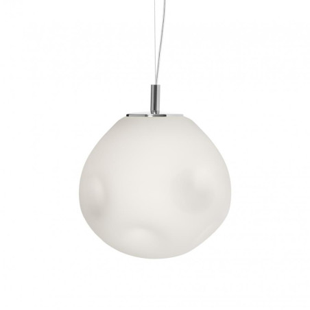 Lampa wisząca szklana Cloe biało-chromowa | Kaspa - Design i jakość