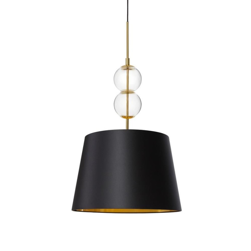 Lampa wisząca Coco Kaspa | Czarna, szkło, glamour