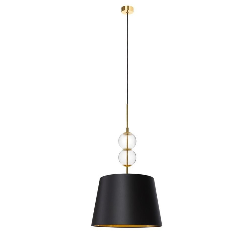 Lampa wisząca Coco Kaspa | Czarna, szkło, glamour