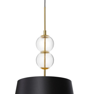 Lampa wisząca Coco Kaspa | Czarna, szkło, glamour