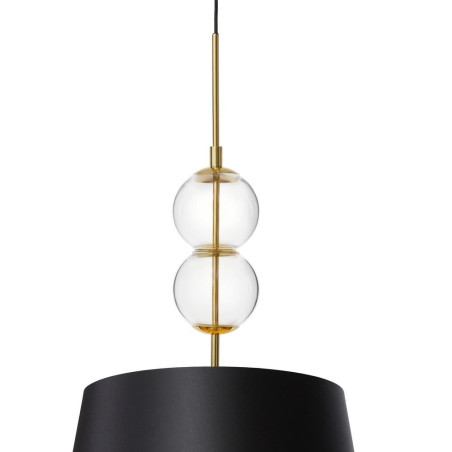 Lampa wisząca Coco Kaspa | Czarna, szkło, glamour