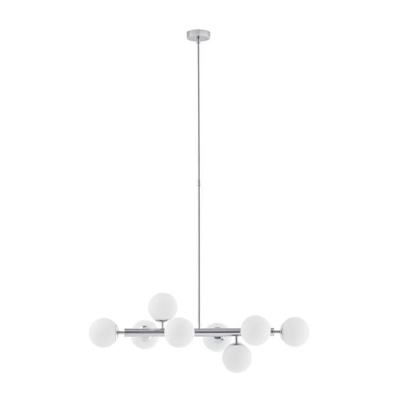 Lampa wisząca Cumulus VIII - Kaspa | Szklane kule, biały/chrom