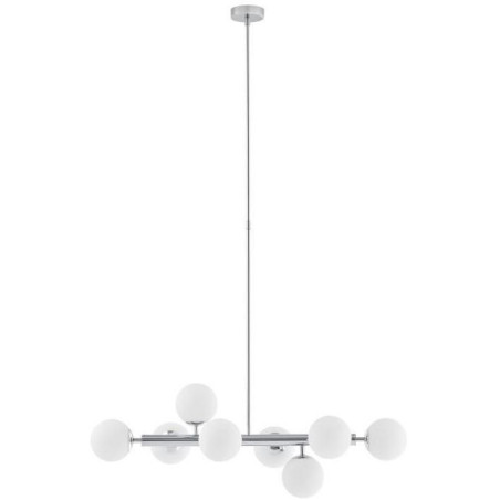 Lampa wisząca Cumulus VIII - Kaspa | Szklane kule, biały/chrom