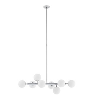 Lampa wisząca Cumulus VIII - Kaspa | Szklane kule, biały/chrom
