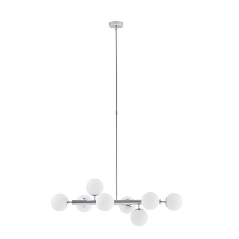 Lampa wisząca Cumulus VIII - Kaspa | Szklane kule, biały/chrom