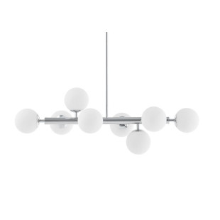 Lampa wisząca Cumulus VIII - Kaspa | Szklane kule, biały/chrom