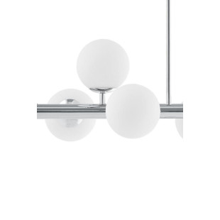 Lampa wisząca Cumulus VIII - Kaspa | Szklane kule, biały/chrom