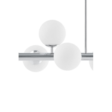 Lampa wisząca Cumulus VIII - Kaspa | Szklane kule, biały/chrom