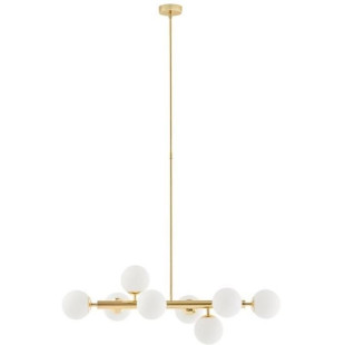 Lampa wisząca Cumulus VIII Kaspa - Szkło, Biały/Złoty | Sklep z lampami