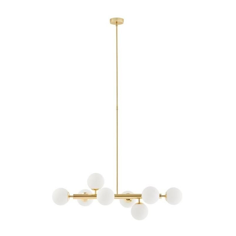 Lampa wisząca Cumulus VIII Kaspa - Szkło, Biały/Złoty | Sklep z lampami