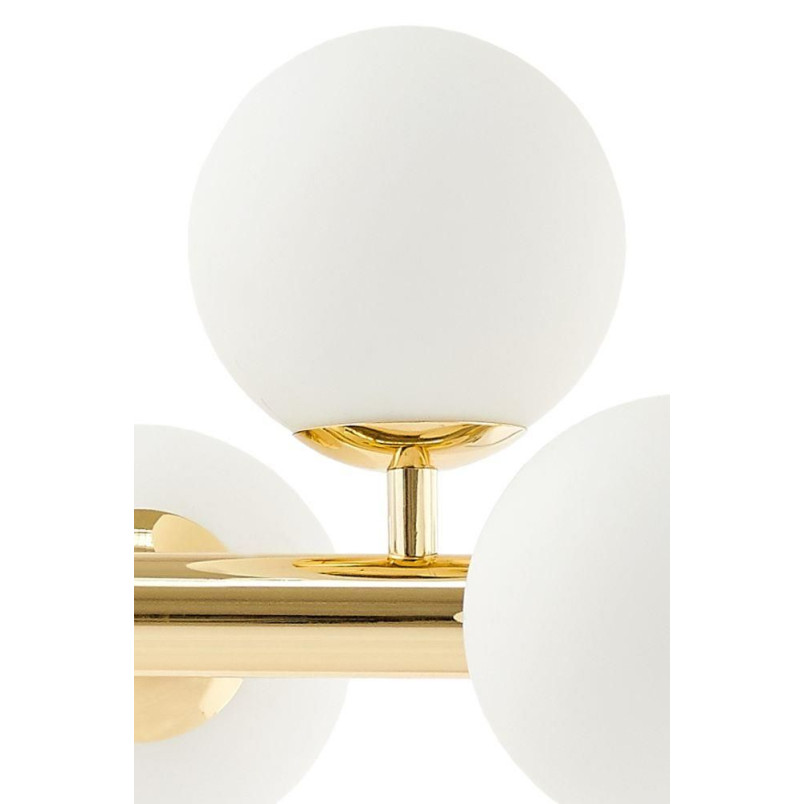Lampa Sufitowa Cumulus VIII Kaspa | Szklane Kule | Biały/Złoty