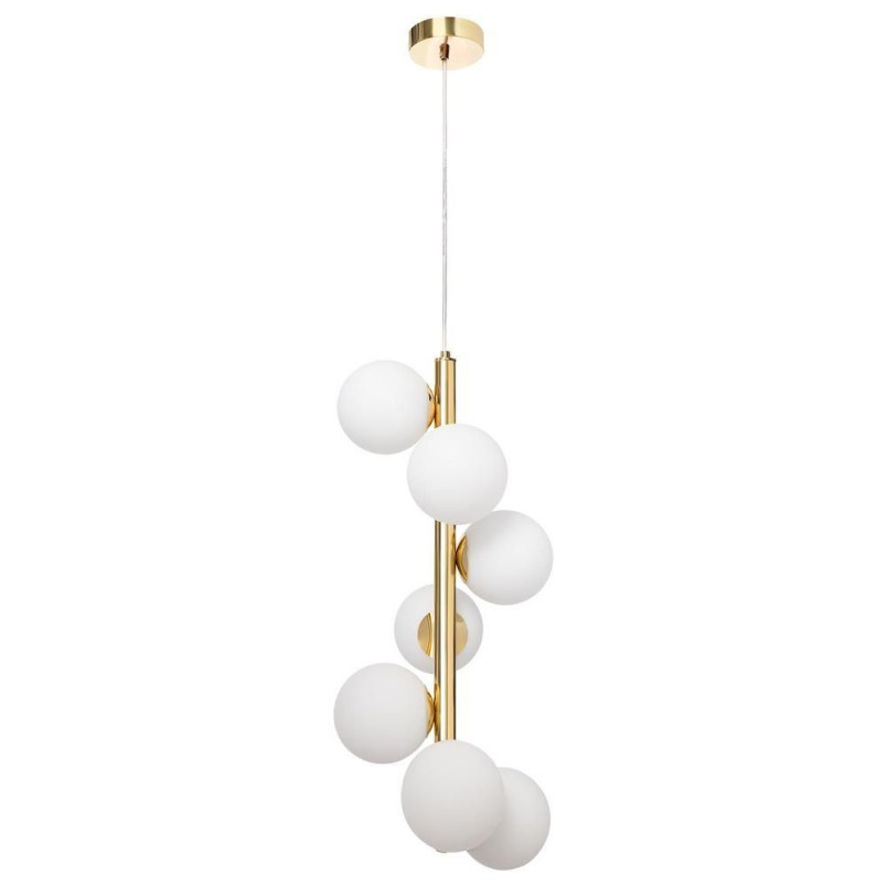 Lampa wisząca Cumulus VII Kaspa: Szklane kule, biały/złoty | Sklep