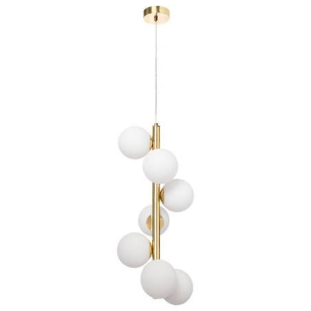 Lampa wisząca Cumulus VII Kaspa: Szklane kule, biały/złoty | Sklep